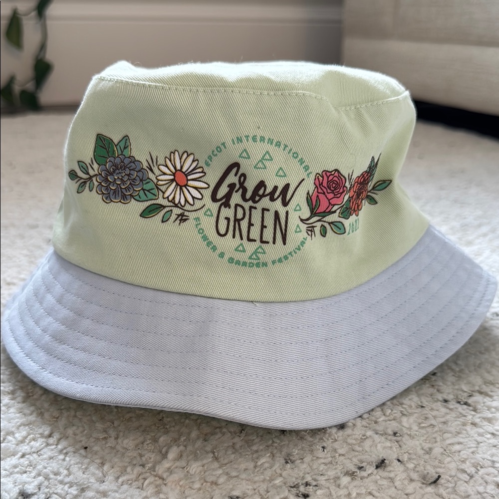 Grow Green Disney Two-Tone Bucket Hat - Light Green and White